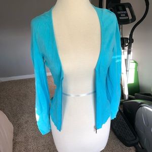 Blue Zip Up Cardigan